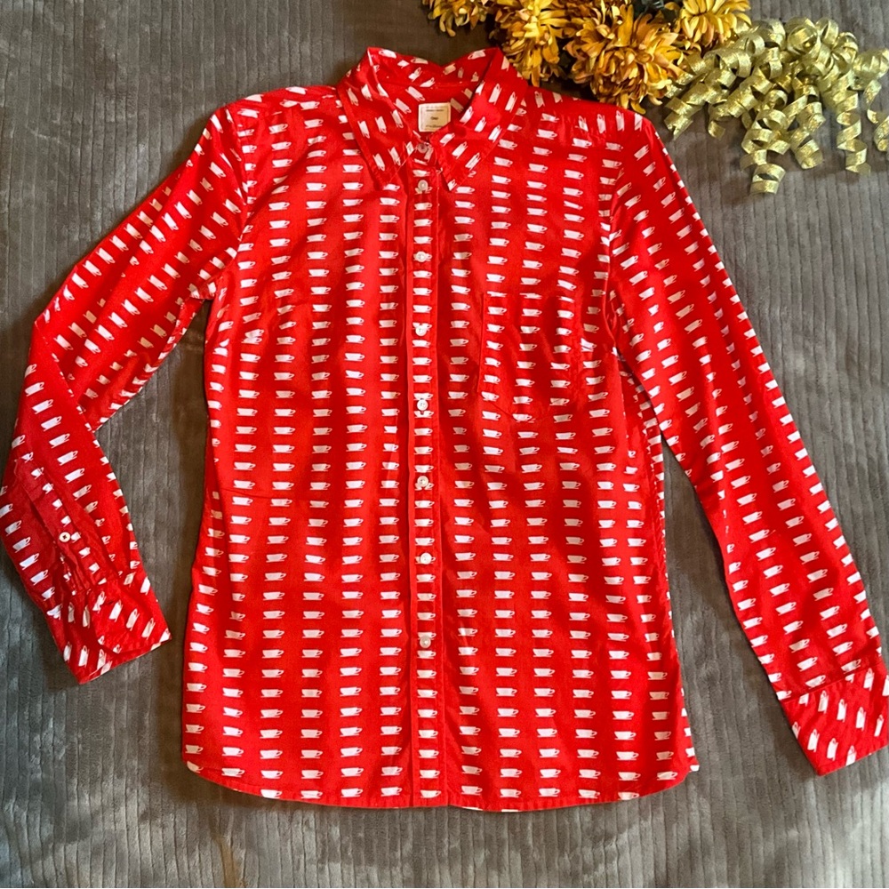 Gap Red Coffee Button-Up Shirt